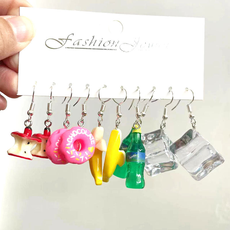 5-Pair Fashion Earrings Sets - Zinc Alloy Hook Drop/Dangle Earrings