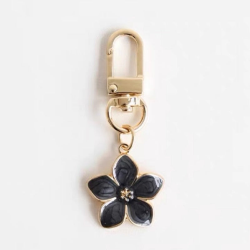 Gold Tone Enamel Flower Bag Charms - 5 Colours