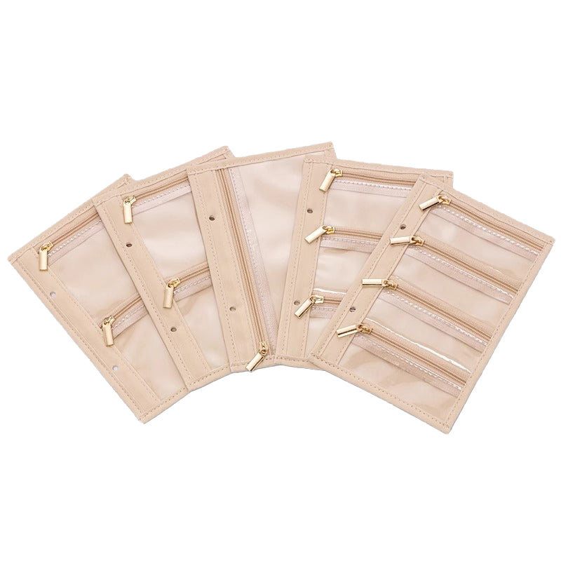 PU Leather Quilted Jewellery Book - Portable Organizer for Necklaces, Earrings & Rings (21.4cm x 14.5cm)