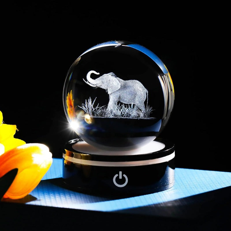 Luxury 3D Elephant Crystal Ball LED Mood Lamp Led light