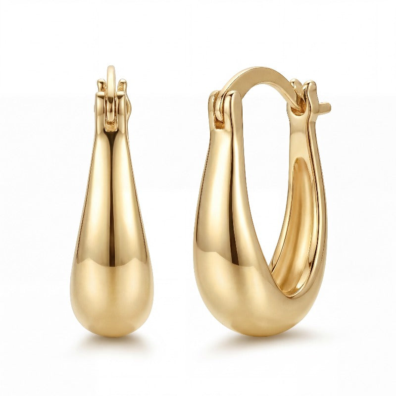 925 Sterling Silver Teardrop Hoop Earrings – Available in Silver & Gold - Truly Yours