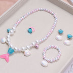 5 Piece Mermaid Princess Pearl Jewellery Set