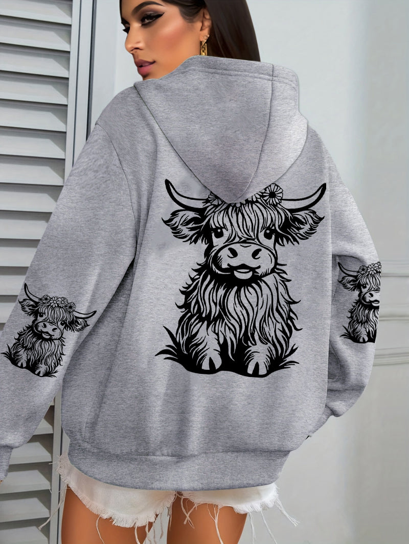 Highland Cow Graphic Hoodie - Truly Yours
