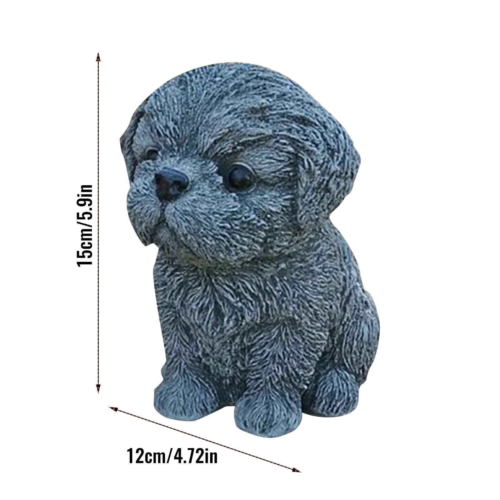 Cute Puppy Shih Tzu Garden Ornament 15cm – Decorative Outdoor Dog Statue