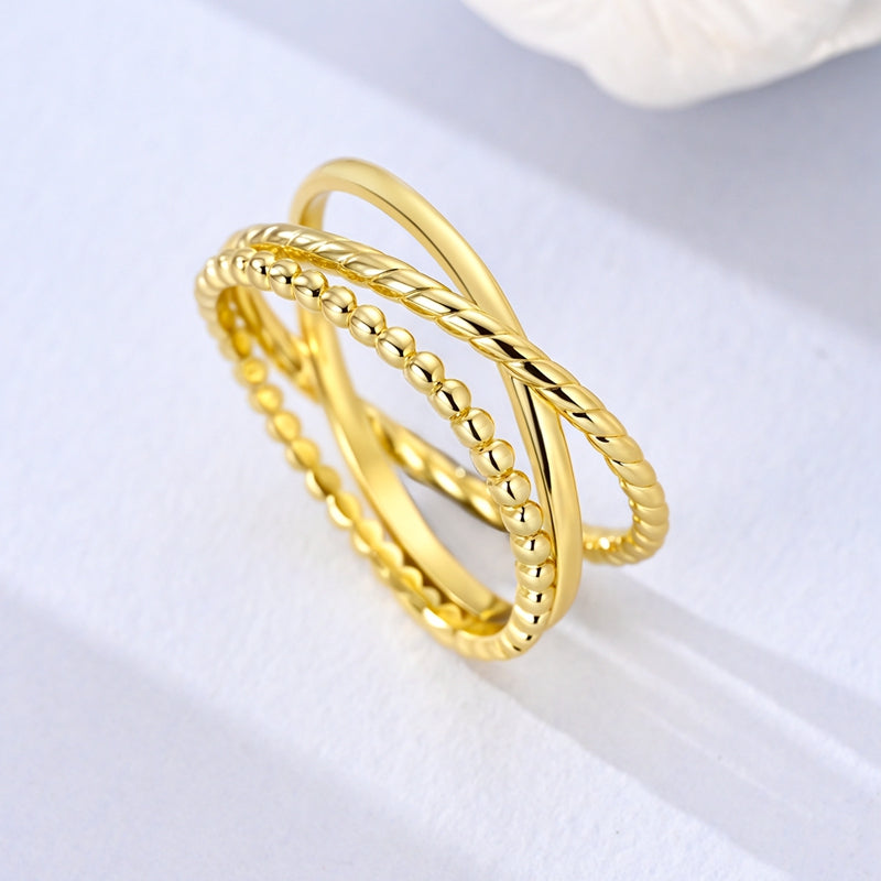 925 Sterling Silver Gold-Tone Rings - Various Designs
