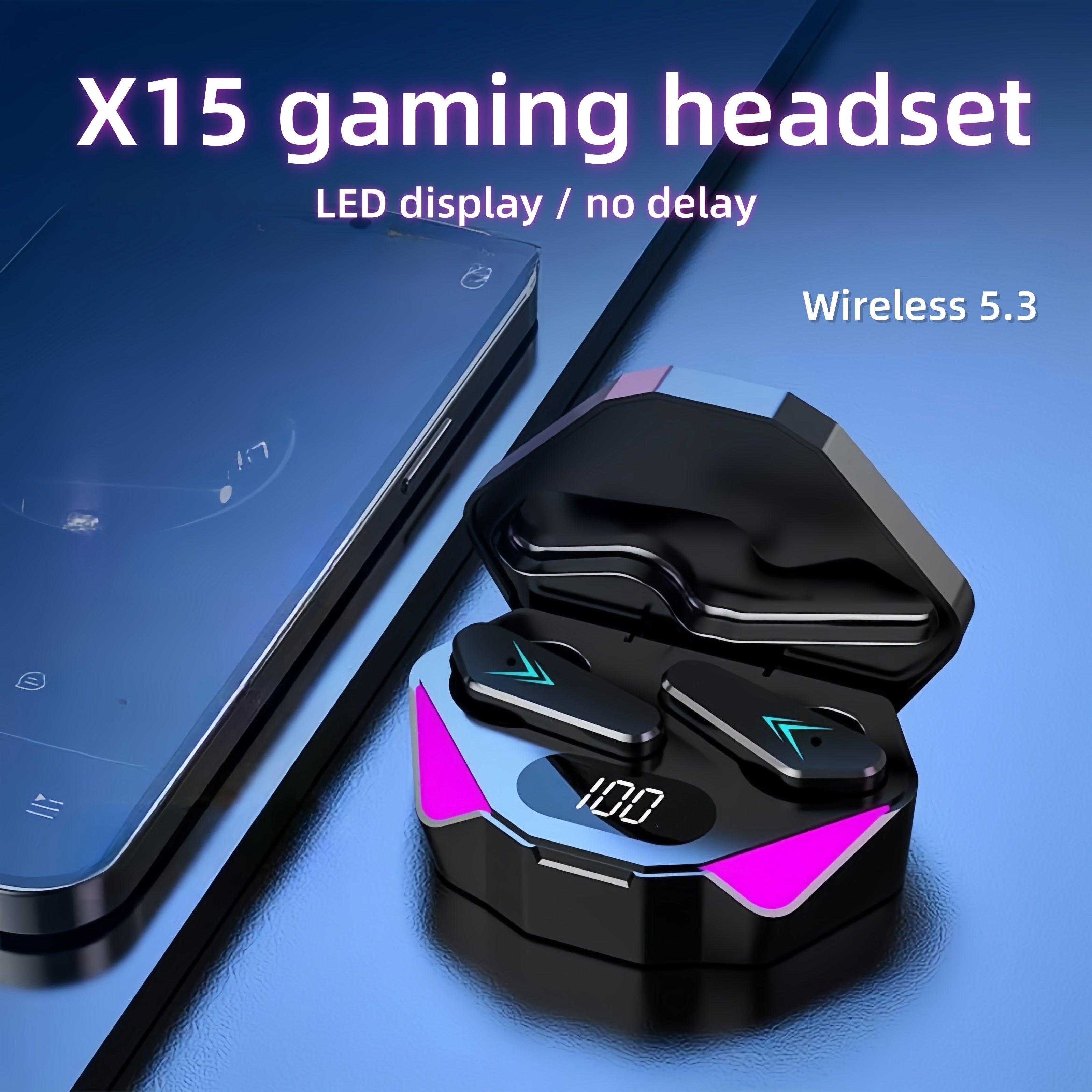 X15 LED Gaming Wireless Earbuds – Bluetooth 5.0 Noise Cancelling Headset with Charging Case - Truly Yours
