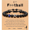 Adjustable Football Charm Bracelet with Inspirational Message Card
