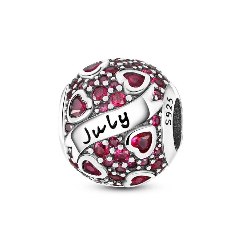 Birthstone Heart Charms - S925 Sterling Silver - Truly Yours
