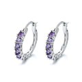 Amethyst Crystal Huggie Hoop Earrings - Truly Yours