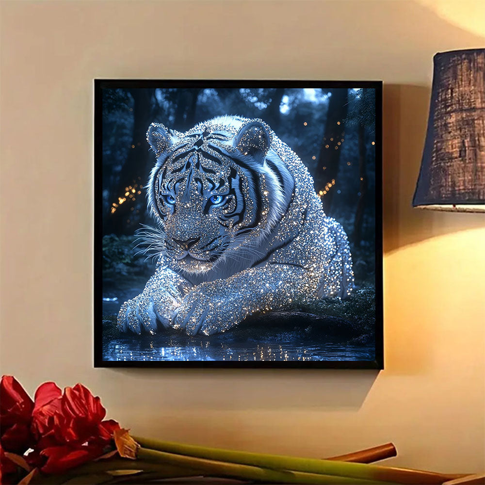 Mystic White Tiger Round Drill Diamond Painting Diamond painting