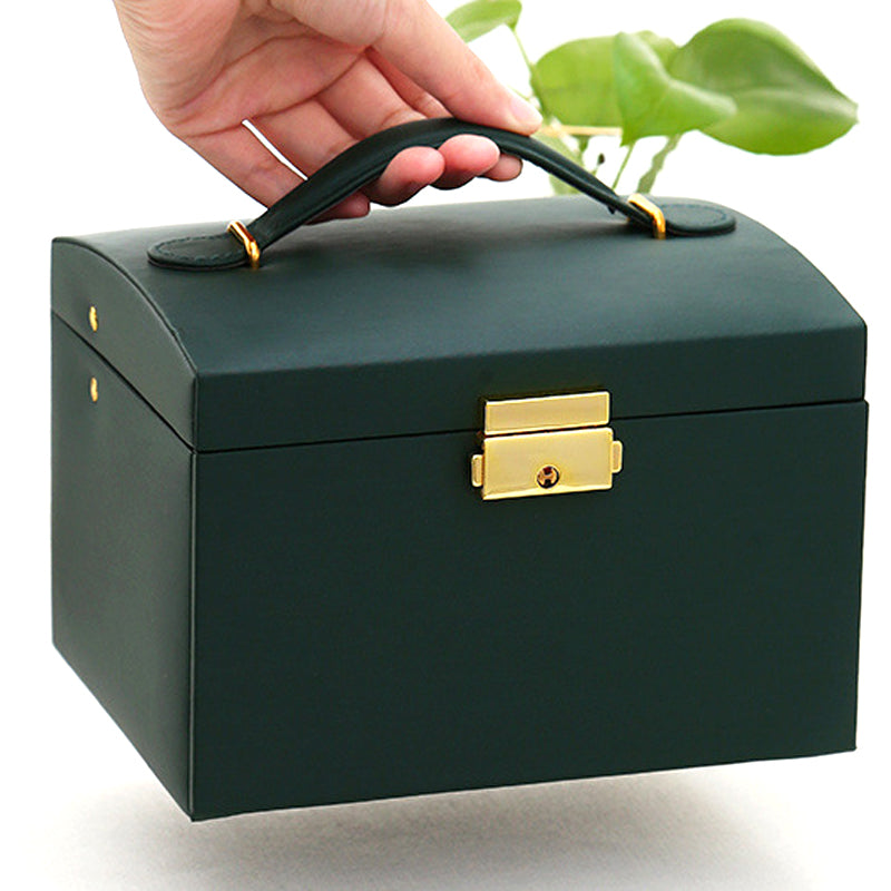 Multi-Layer Leather Jewellery Box with Lock - Various Colours - Truly Yours
