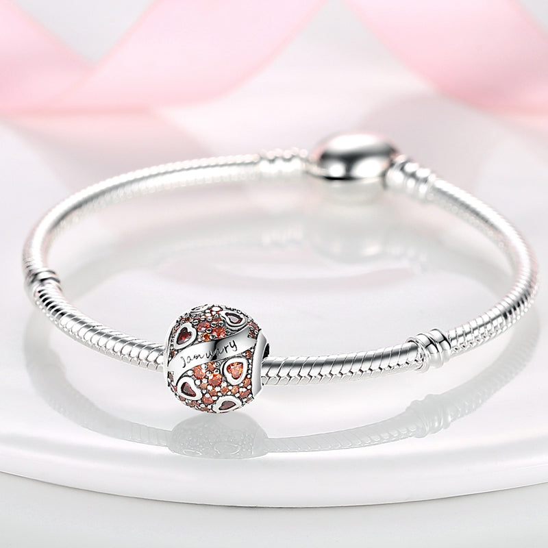 Birthstone Heart Charms - S925 Sterling Silver - Truly Yours