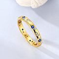 925 Sterling Silver Gold-Plated Ring with Blue Stones & Clear Crystals - Truly Yours