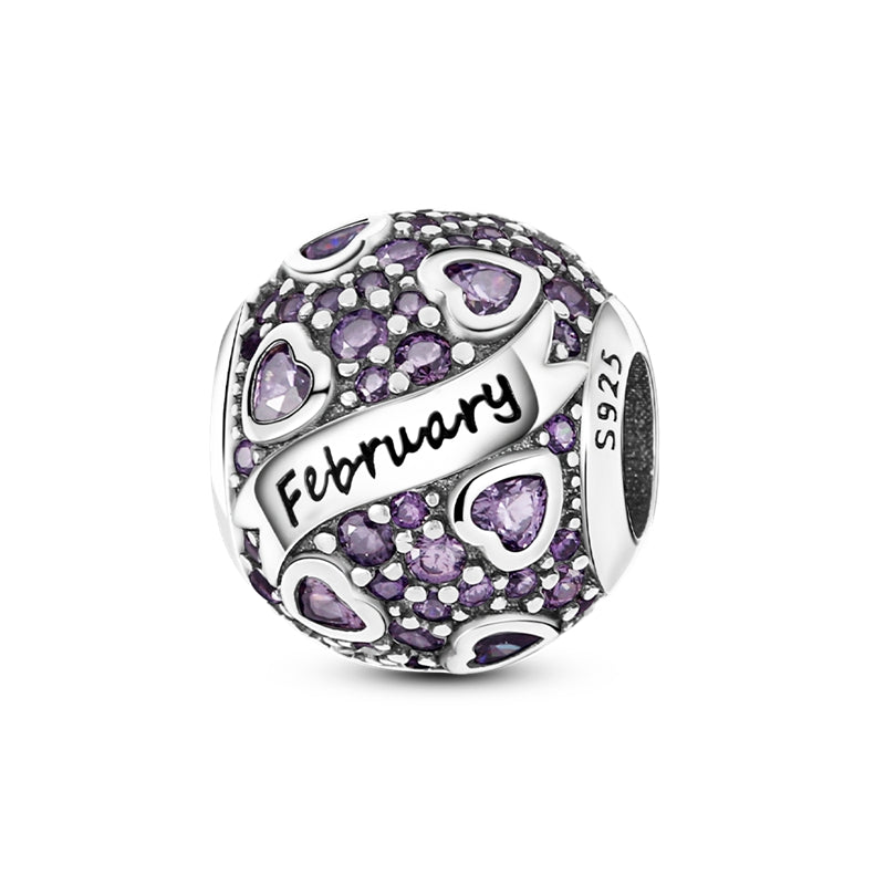 Birthstone Heart Charms - S925 Sterling Silver - Truly Yours