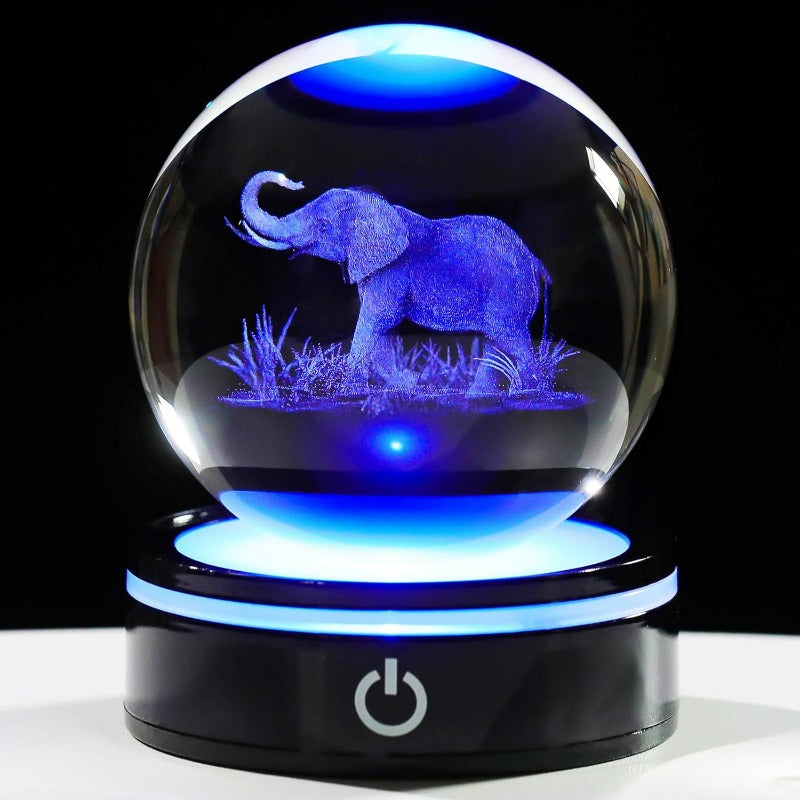 Luxury 3D Elephant Crystal Ball LED Mood Lamp Led light