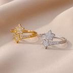 Zircon Double Star Ring - Resizable