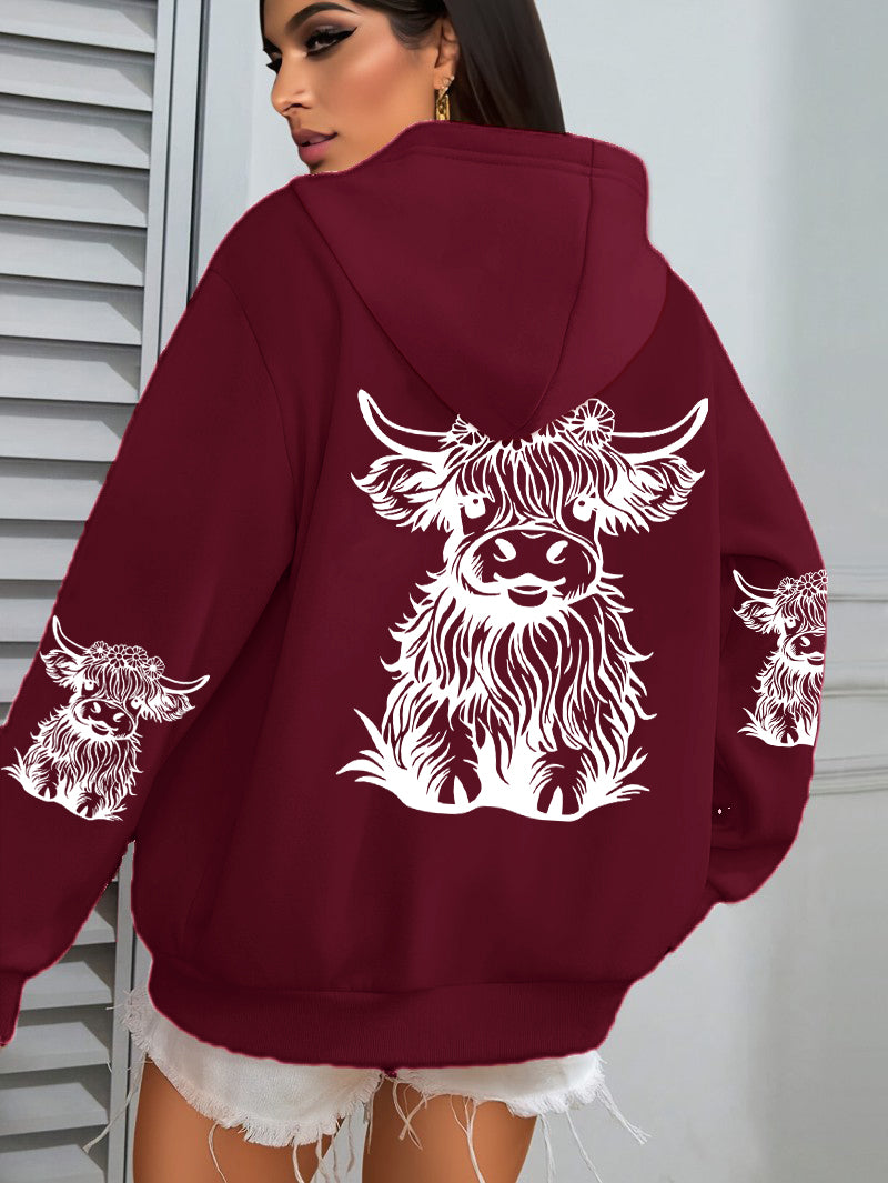 Highland Cow Graphic Hoodie