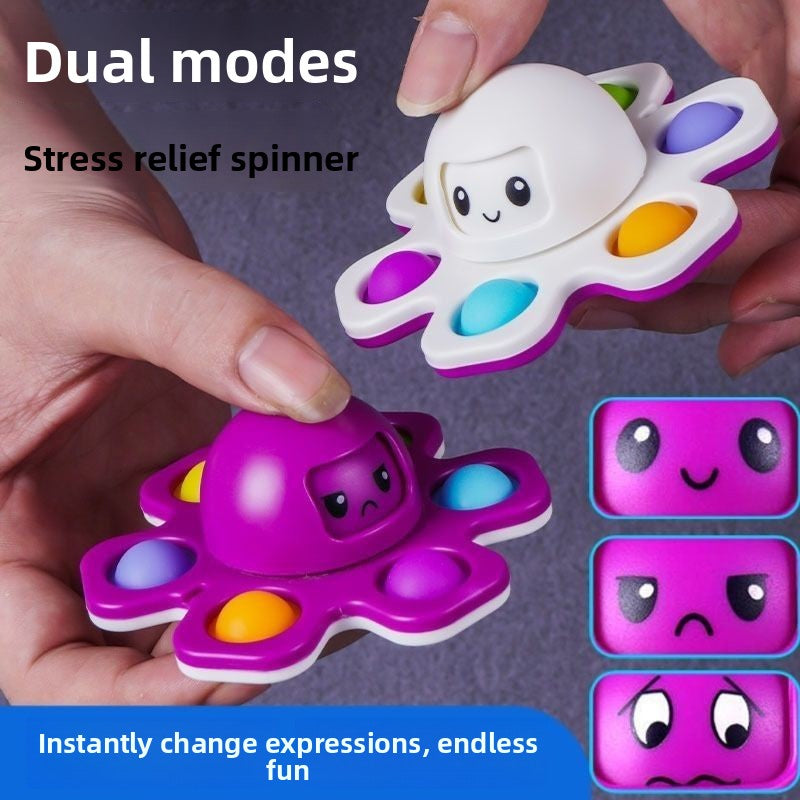 3-in-1 Octopus Fidget Spinner – Face-Changing Pop-It Sensory Toy for Stress Relief Sensory