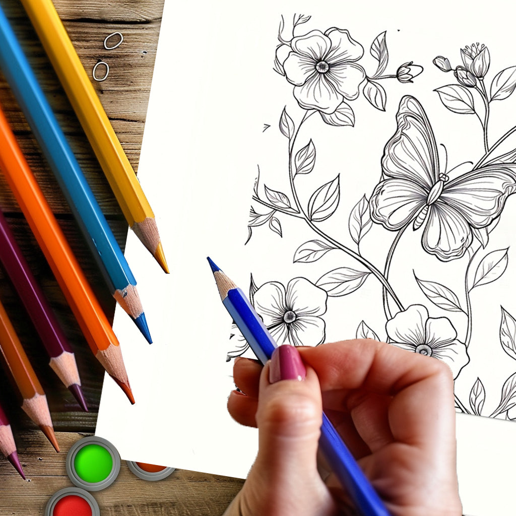 Fairy Flowers Coloring Book: 28 Pages of Magical Gardens and Butterflies Colouring