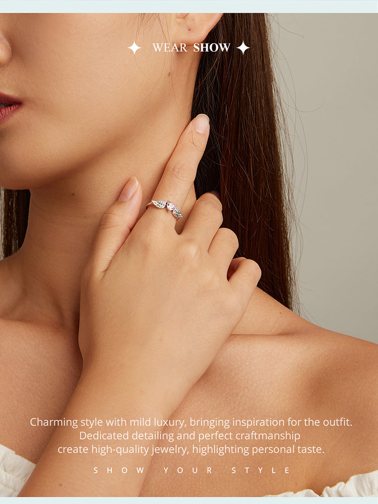 925 Sterling Silver Angel Wing Ring – 2 Colours