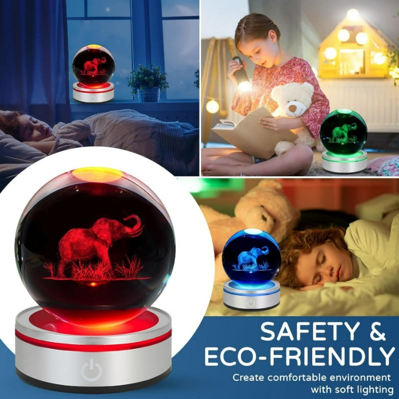 Luxury 3D Elephant Crystal Ball LED Mood Lamp Led light