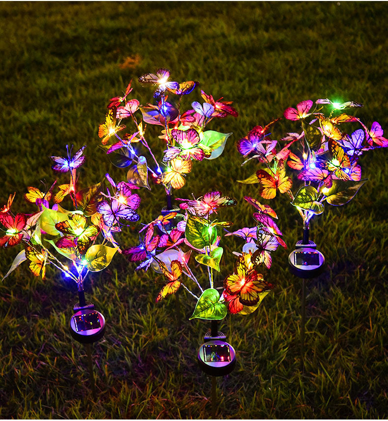 Solar Glow Butterfly Garden Flower Stakes – Colour Changing LED Outdoor Lights - Truly Yours
