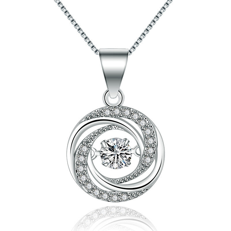 925 Sterling Silver Infinity Swirl Pendant with Shimmering Center Zircon