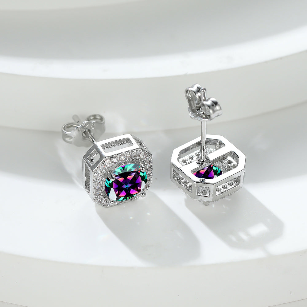 Geometric Zirconia Stud Earrings - Various Colours - Truly Yours