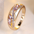 Rose Gold & Purple Crystal Vine Ring – Marquise Cut - Truly Yours