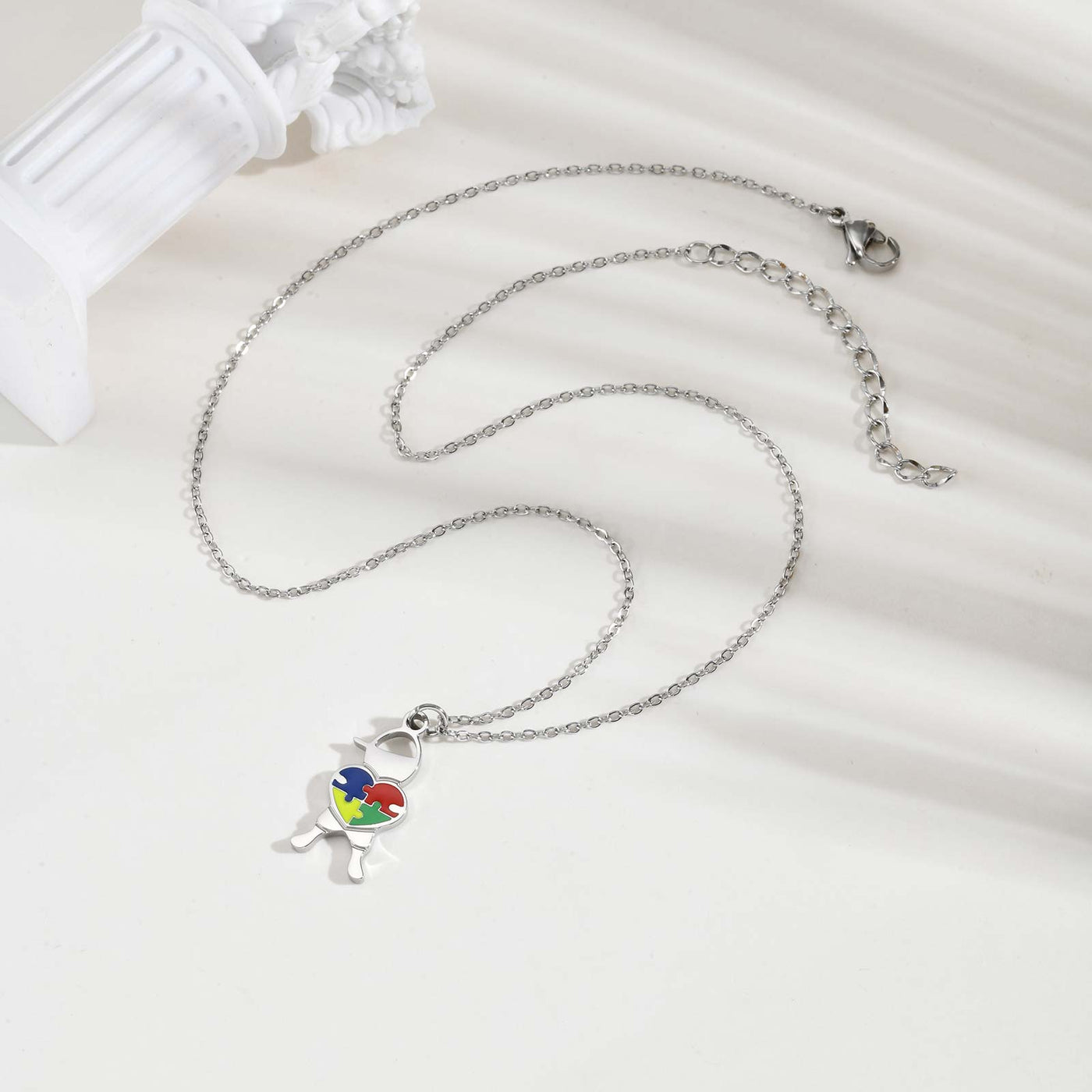 Autism Awareness Heart Pendant – Stainless Steel Necklace - Truly Yours