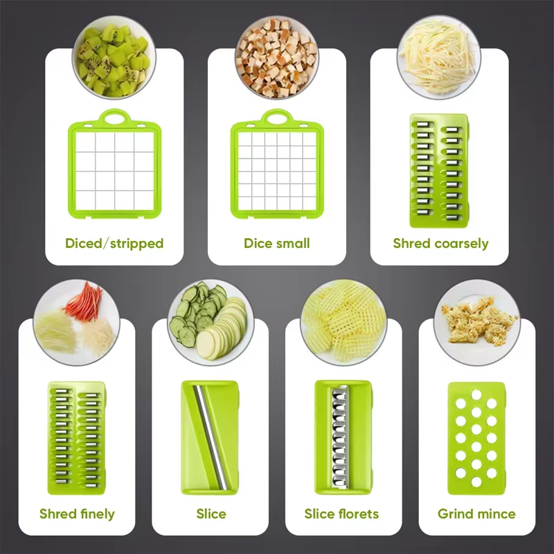 16-Piece Multi-Function Vegetable Chopper & Mandoline Slicer Set with Storage Container – Ultimate Kitchen Prep Tool - Truly Yours
