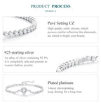 Shining Heart Zircon Bracelet in 925 Sterling Silver