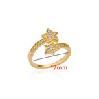 Zircon Double Star Ring - Resizable