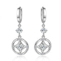 925 Sterling Silver Crystal Circle Drop Earrings - Truly Yours