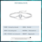 Shining Heart Zircon Bracelet in 925 Sterling Silver