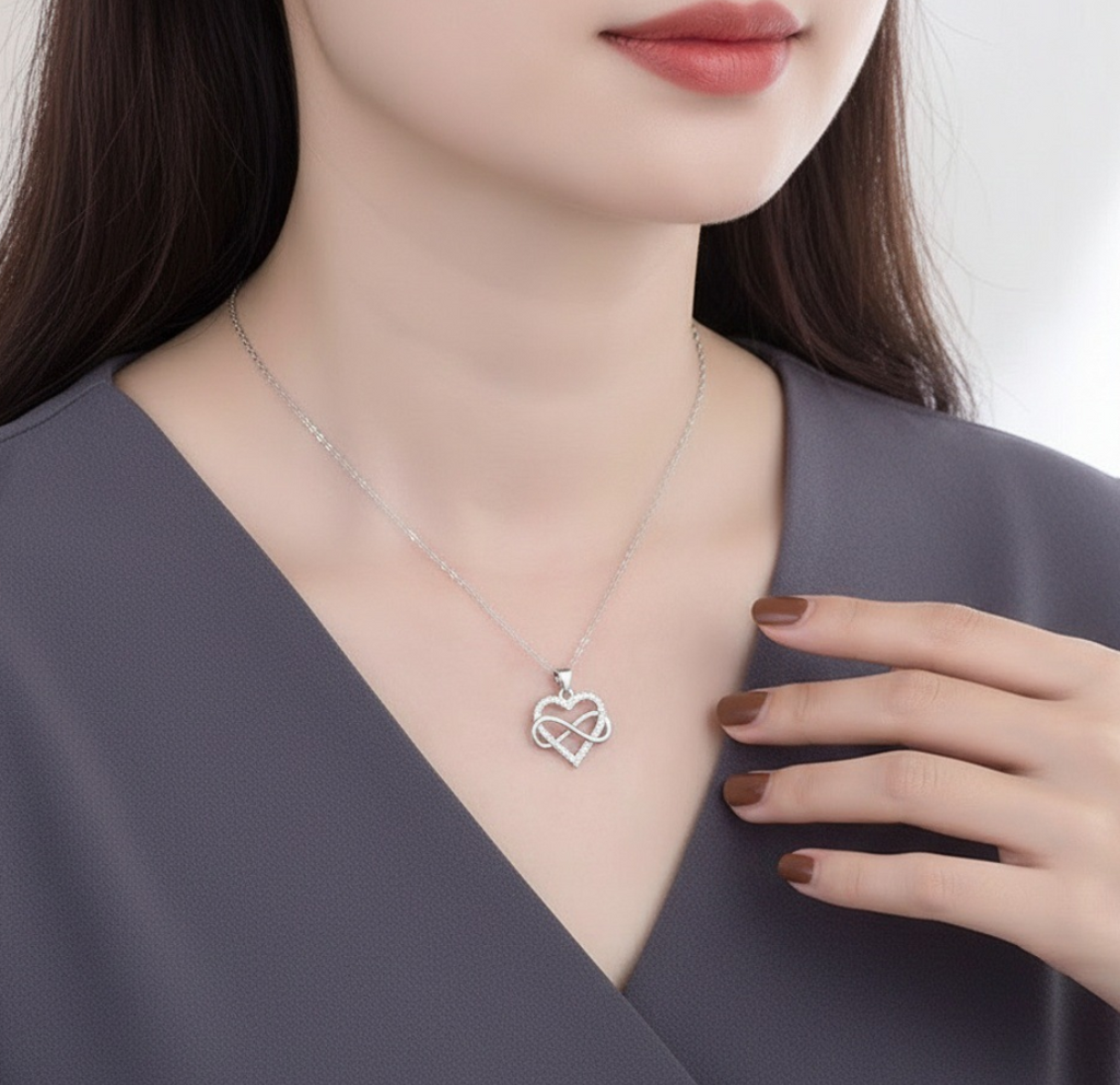 925 Sterling Silver Heart of Forever Pendant with A5 Zirconia - Truly Yours