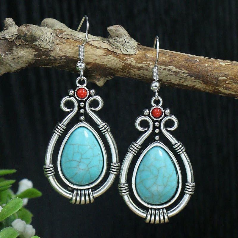 Bohemian Vintage Tibetan Silver Drop Earrings