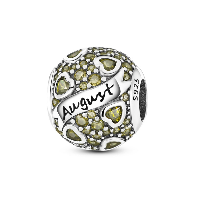 Birthstone Heart Charms - S925 Sterling Silver - Truly Yours