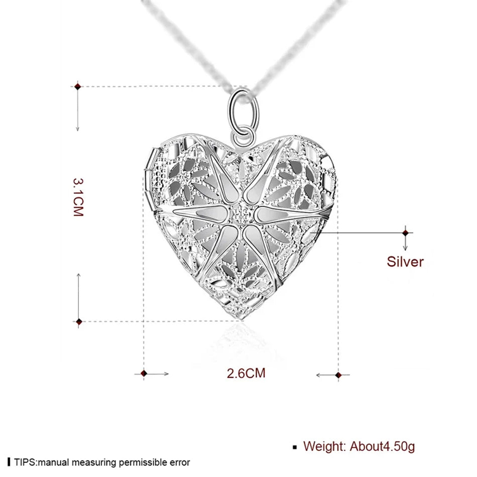 925 Sterling Silver Heart Locket Necklace - Truly Yours