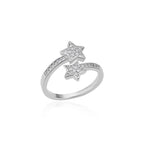 Zircon Double Star Ring - Resizable