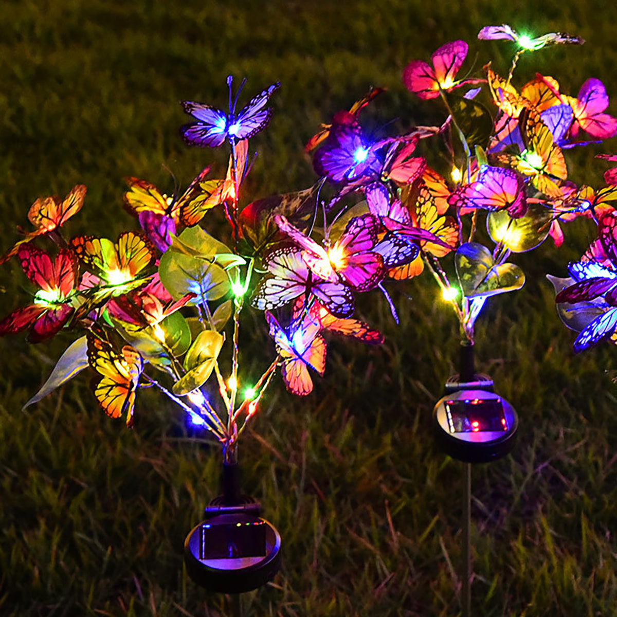 Solar Glow Butterfly Garden Flower Stakes – Colour Changing LED Outdoor Lights - Truly Yours