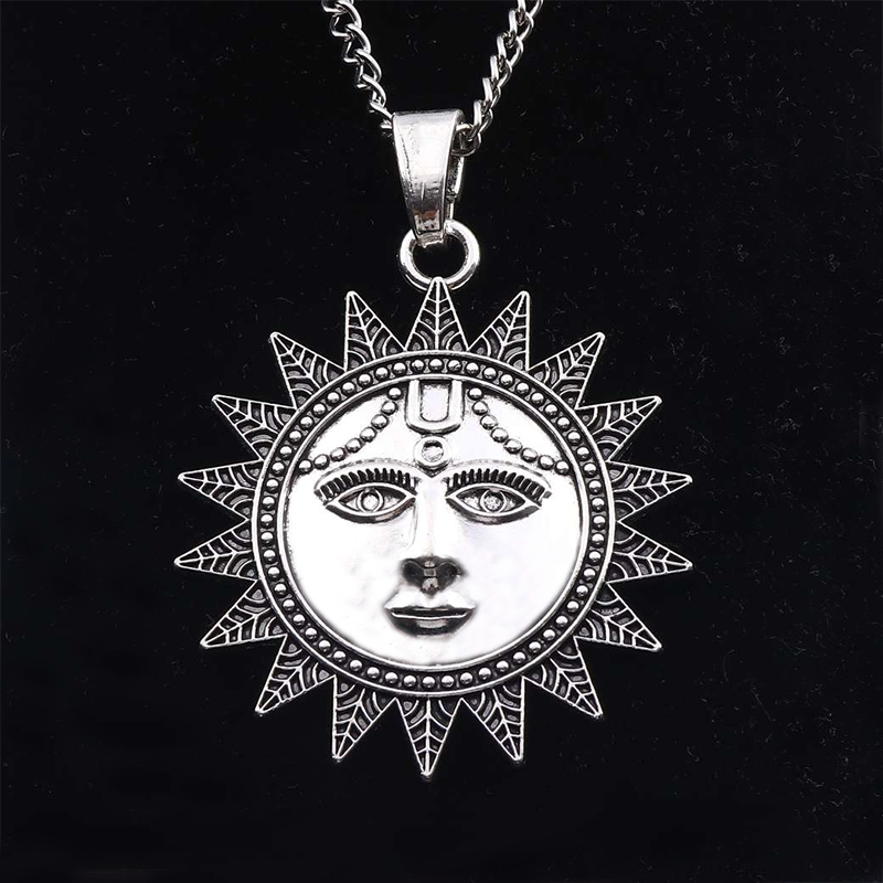 Tibetan Silver Boho Pendant Necklaces - 34" Long Chain