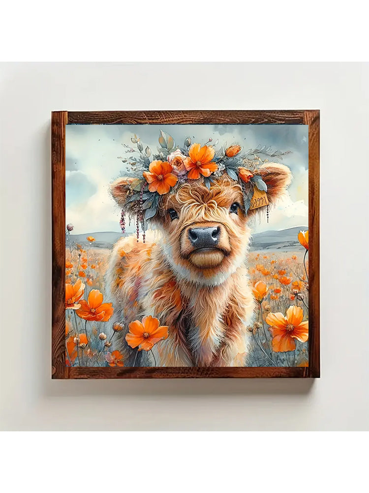 Highland Cow Floral Diamond Art Kit – 20x20cm - Truly Yours
