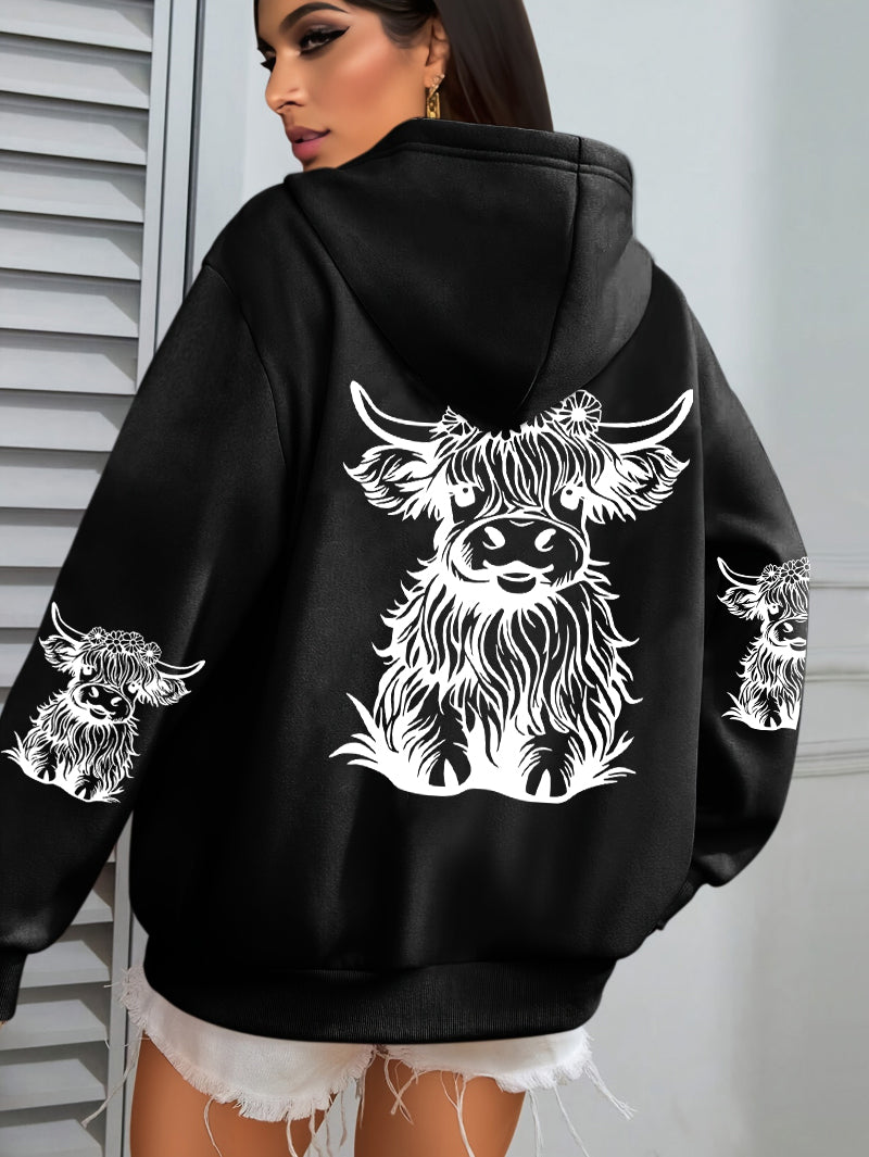 Highland Cow Graphic Hoodie