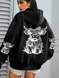 Highland Cow Graphic Hoodie - Truly Yours