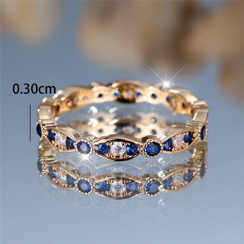 Vintage Gold Blue Zircon Crystal Ring - Truly Yours