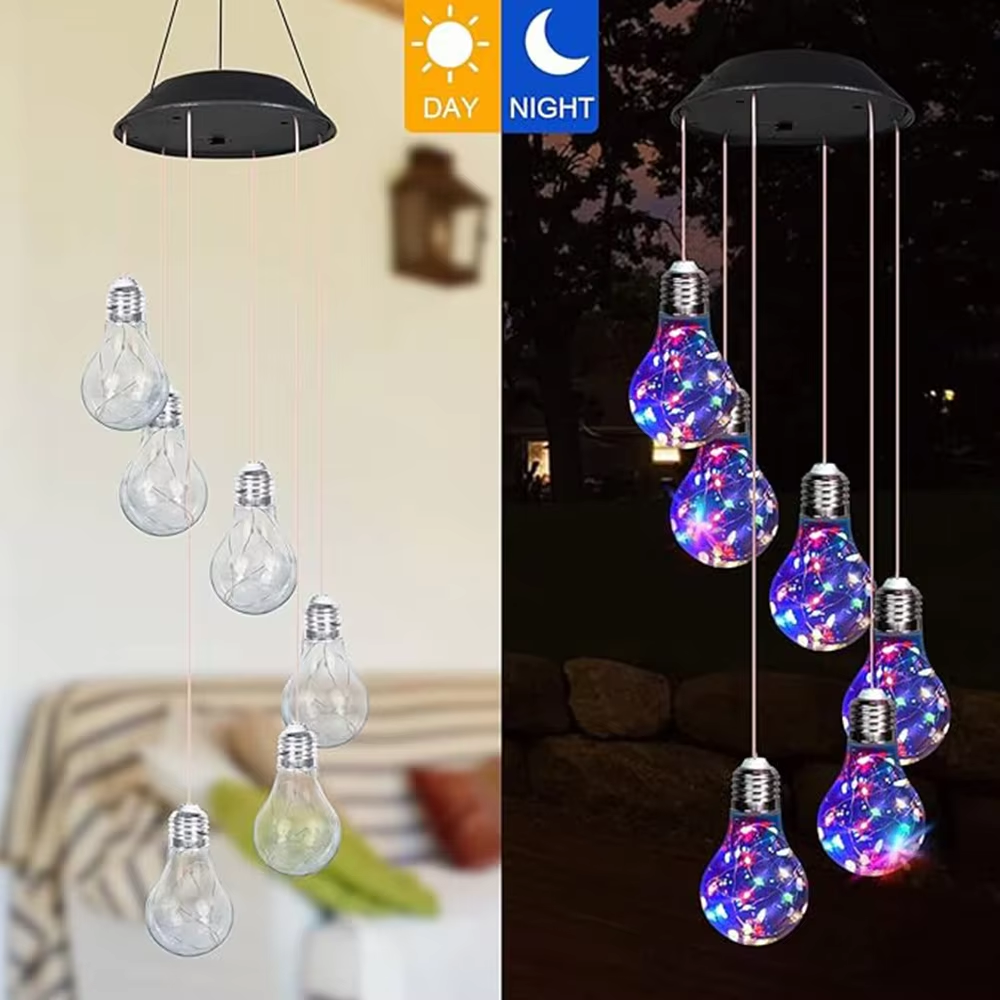 Solar Powered LED Bulb Wind Chime Light - Truly Yours