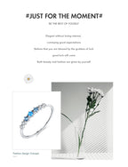 MODIAN 925 Sterling Silver Stackable Ring - Blue & Clear Zirconia