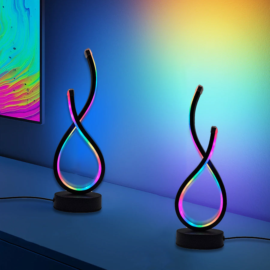 Modern Infinity LED Desk Lamp – USB Powered Colour Changing Light