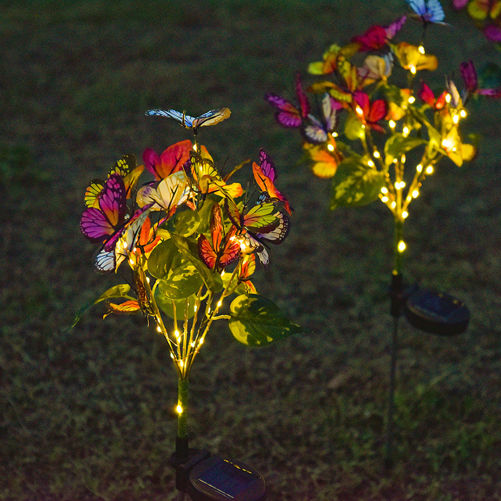 Solar Glow Butterfly Garden Flower Stakes – Colour Changing LED Outdoor Lights - Truly Yours